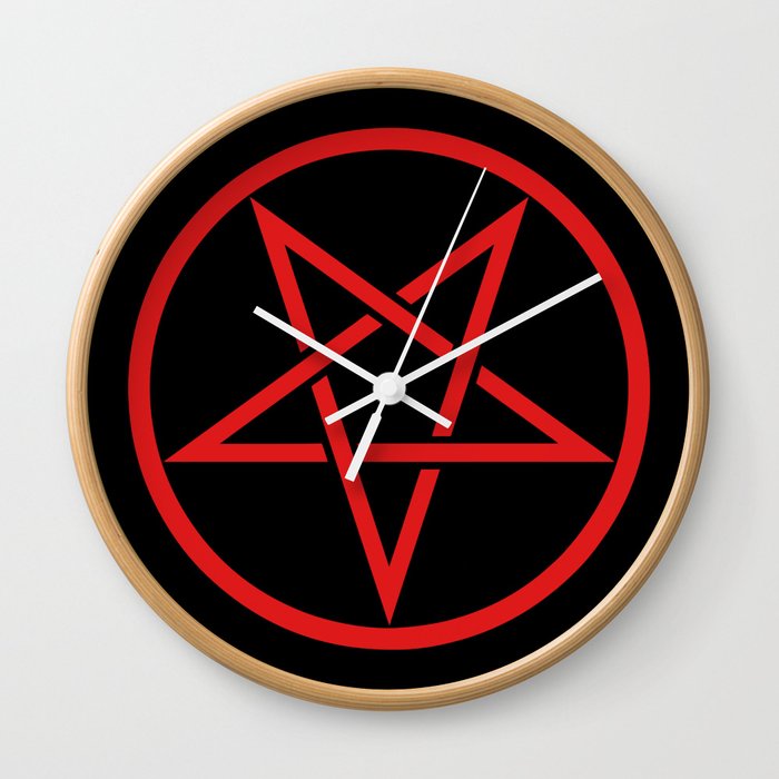 Satanic Pentagram (blood edit) Wall Clock