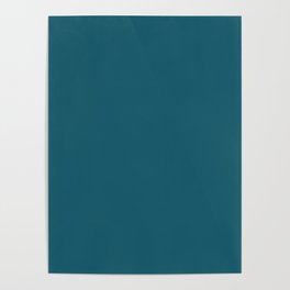 Gorgeous Deep Tranquil Dark Sea Blue Green Solid Color Pairs To Sherwin Williams Connor's Lakefront SW 9060 Poster