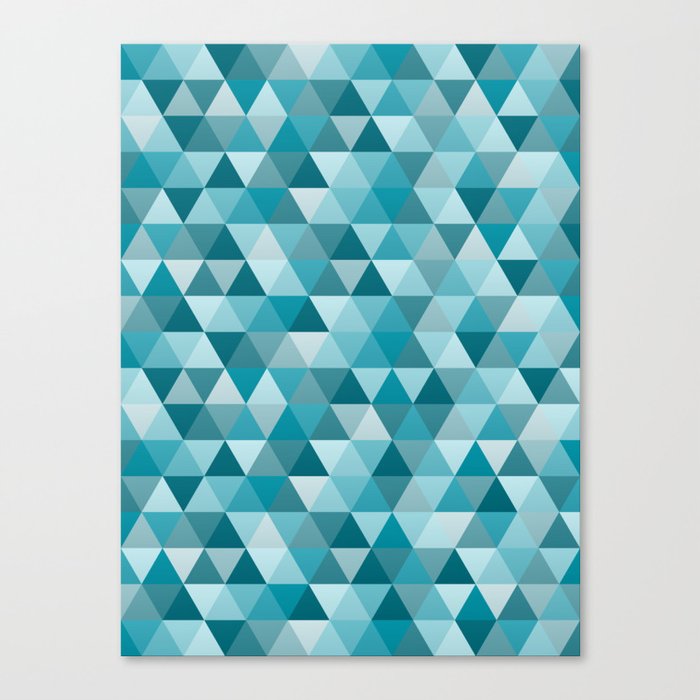 Geometric in Peacock Blue Canvas Print