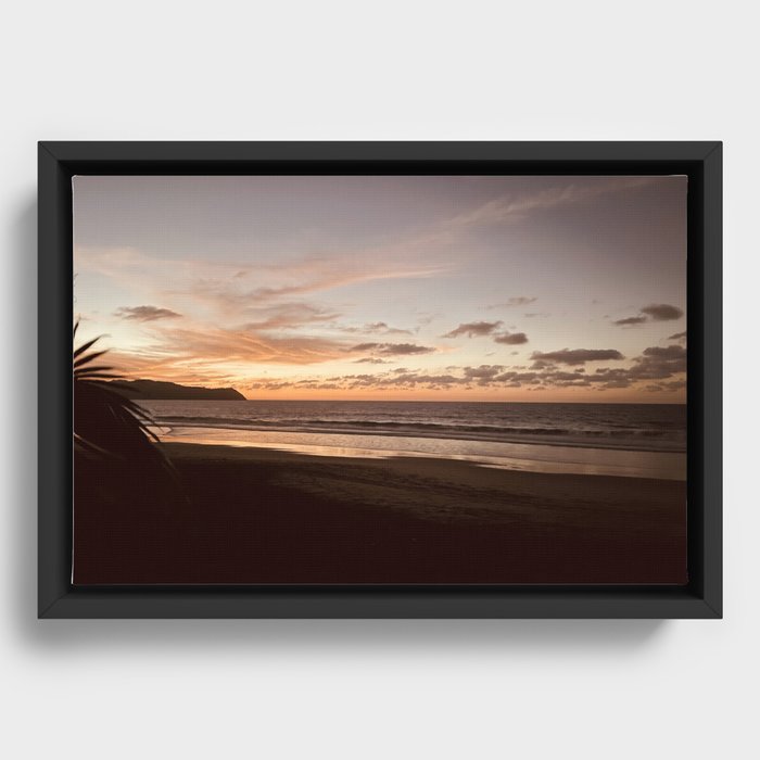 Golden Hour Sunset on the Beach by ValerieAmber @valerieamberch Framed Canvas