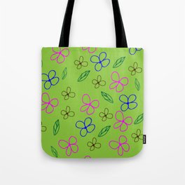Whimsical Flowers and Leaves Tote Bag