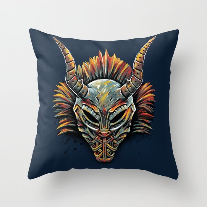 Killmonger Tribal Mask Throw Pillow