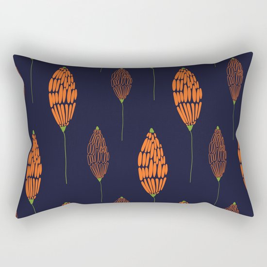 Abstract Floral Pattern Rectangular Pillow