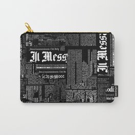 Black And White Collage Of Grunge Newspaper Fragments Carry-All Pouch