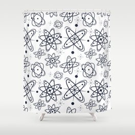 Atomic mid century shapes seamless pattern Shower Curtain