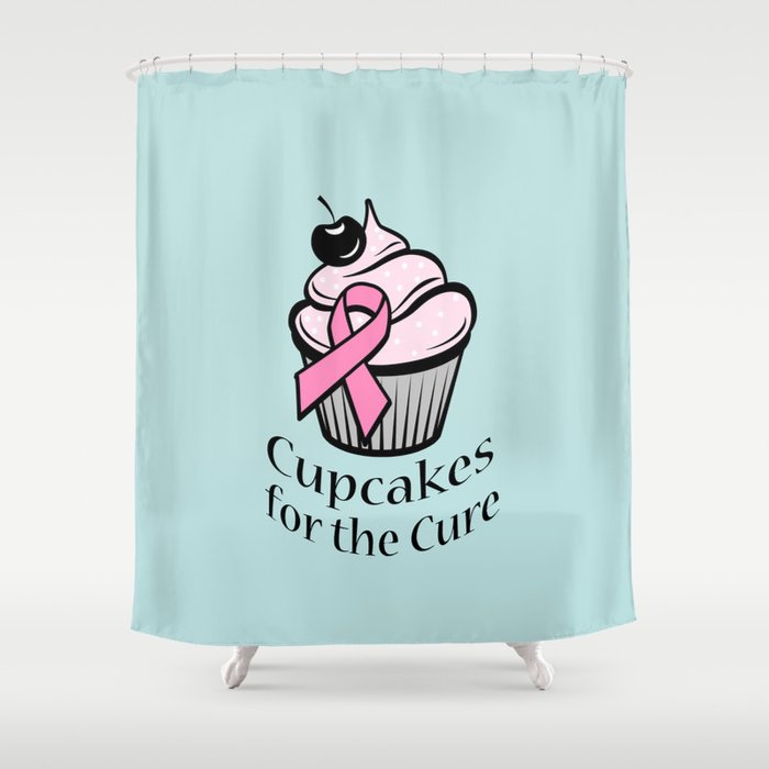 Cupcakes for the Cure Pink Cupcake Shower Curtain