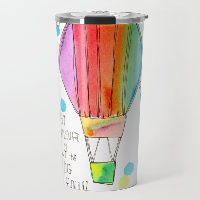 Just Wanna Fly Hot Air Balloon Illustration Nursery Decor Kids