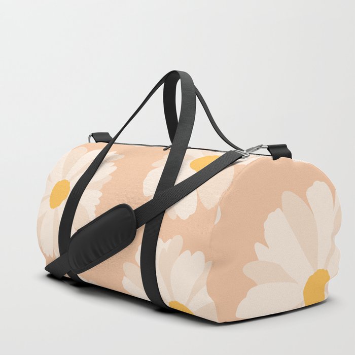 Mid Century Modern Spring Flower Pattern Duffle Bag