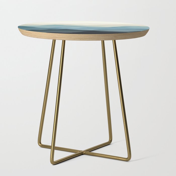 Teal Blue Mountaintops Side Table