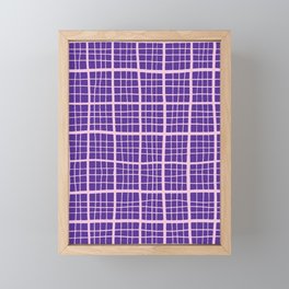 Pretty Pink and Purple Squares Graph Paper Framed Mini Art Print