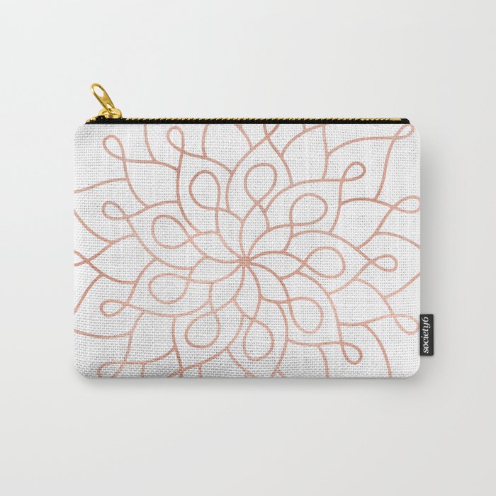 Mandala Rose Gold Pink Star Carry-All Pouch