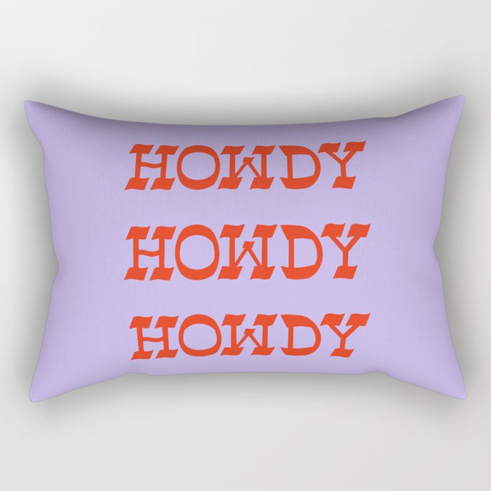 Howdy Howdy!  Lavender and Red Rectangular Pillow