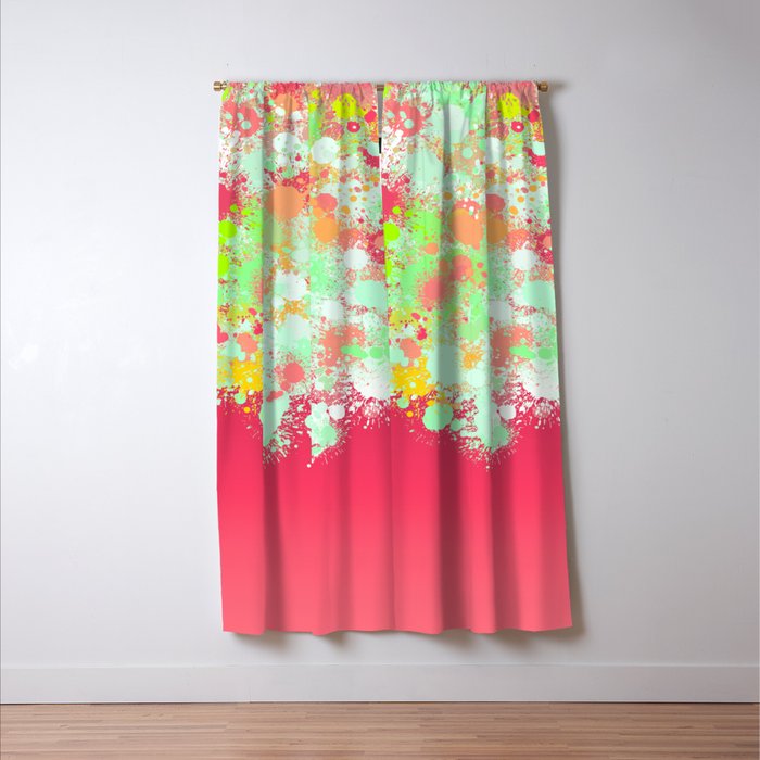 Paint Splatter On Grant Pattern Tgpi Blackout Curtain By Gxp Design