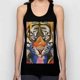 Minimalistic, Cubist, Vibrant, Abstract Art-Piece titled: "Tiger King" Tank Top