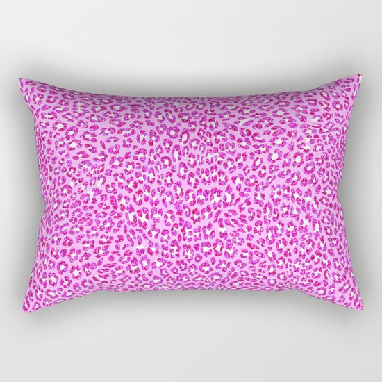 Light Pink Glitter Cheetah Print Rectangular Pillow