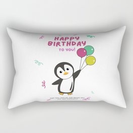 Penguin Wishes Happy Birthday To You Penguins Rectangular Pillow