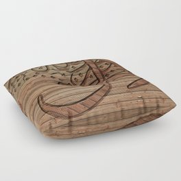 Arabic Islamic Calligraphy, wood effect Floor Pillow