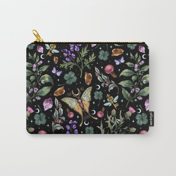 Witchy magical pattern. Nightshade. Mugwort. Carry-All Pouch