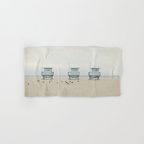 Lifeguard Towers with Birds Hand & Bath Towel