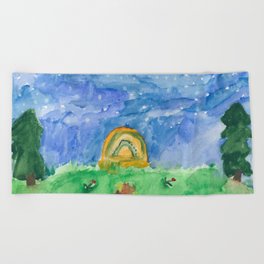 Night in the forest Beach Towel