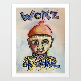 WoCo  Art Print | Cocain, Fashion, Woke, Hip, Watercolor, Clever, Hipster, Painting, Funny, Drawing 