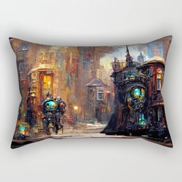 Victorian Steampunk City Rectangular Pillow