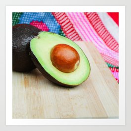 Mexico Photography - An Avocado Laying On The Table Art Print