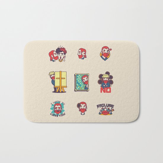 Van Gogh Stickers Bath Mat