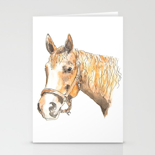 Chestnut horse painting Stationery Cards