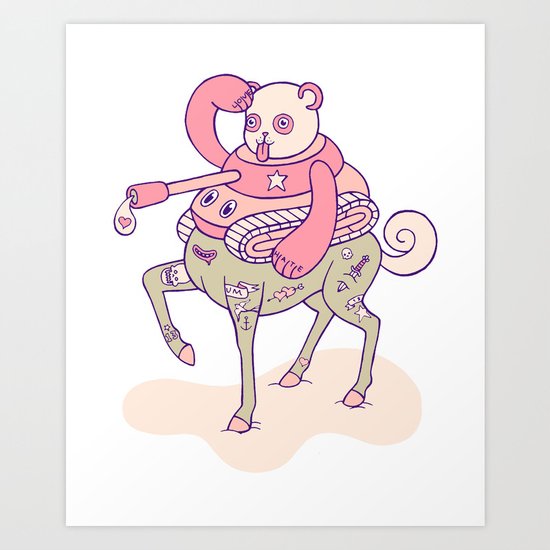 Pandatankhorse Art Print