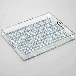 Floral vintage ornament pattern in blue Acrylic Tray