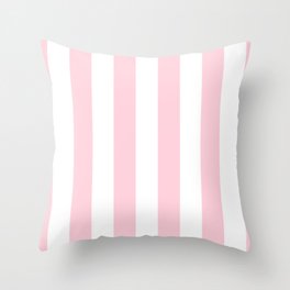 Light Soft Pastel Pink Beach Hut Stripes Throw Pillow