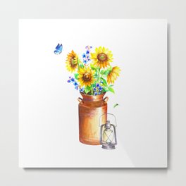 Country Sunflower Metal Print