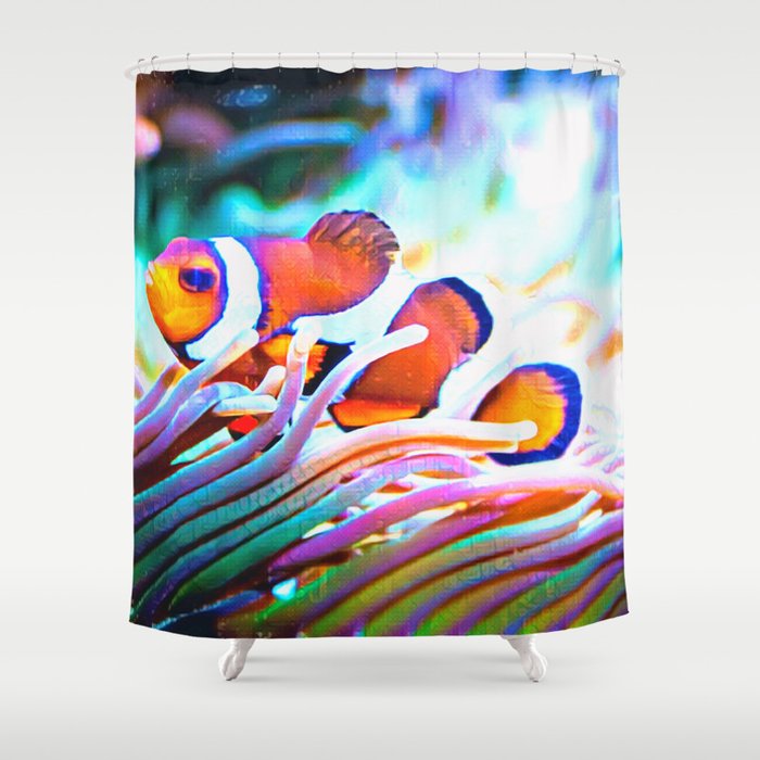 Clownfish Closeup | Aquatic | Coral | Fish | Nature Photography Art Shower Curtain