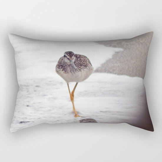 Greater Yellowlegs Couple Stalk the Cameraman Rectangular Pillow