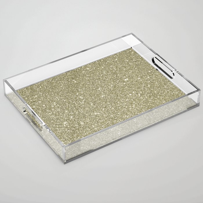 Abstract Trendy Glamorous Gold Glitter Pattern Acrylic Tray