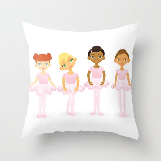 Tiny Ballerinas Throw Pillow