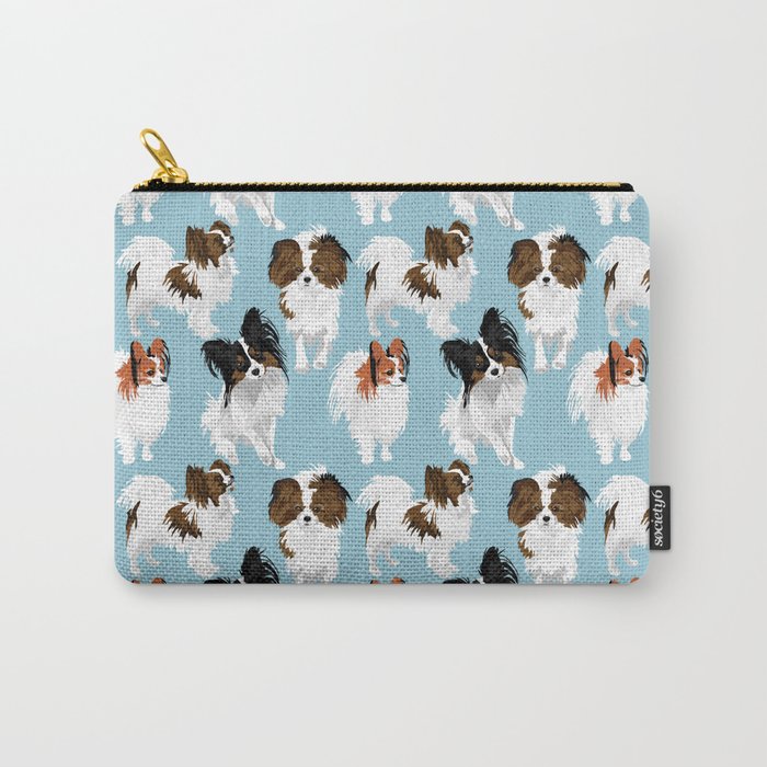 Papillon on blue Carry-All Pouch