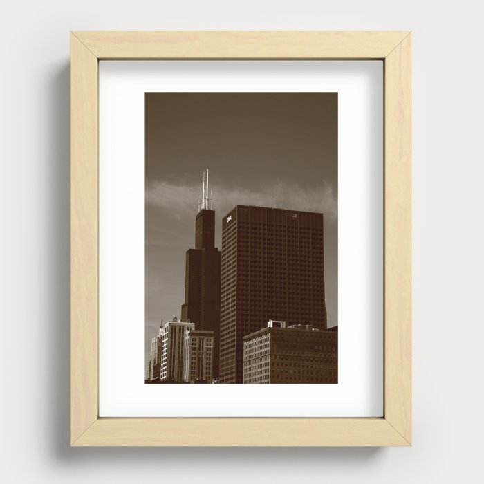 Chicago Skyscrapers 2010 #19 Sepia Recessed Framed Print