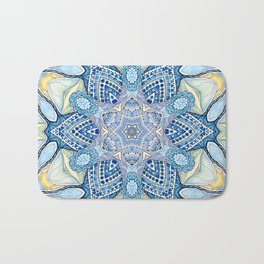 Blu star mandala Bath Mat | Paper, Originalart, Mandala, Handdrawing, Sketch, Vintage, Graphics, Digital, Metaphysicalart, Painting 