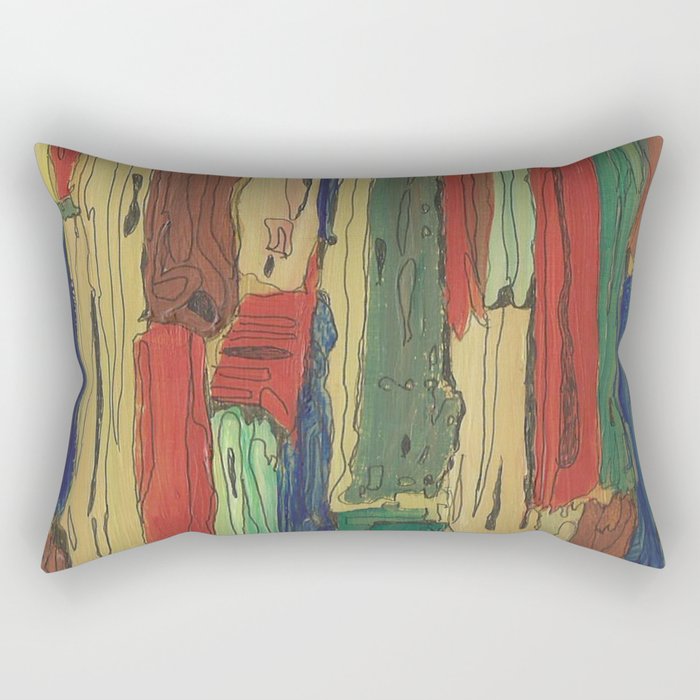 Abstract Art Painting Old Boards by Jeanette Reynolds Cullum Rectangular Pillow