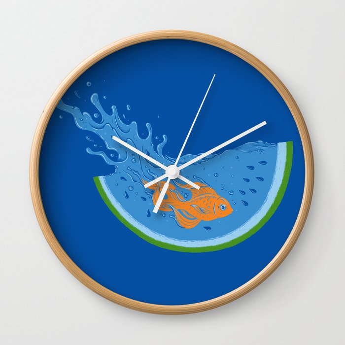 Watermelon Dive Wall Clock
