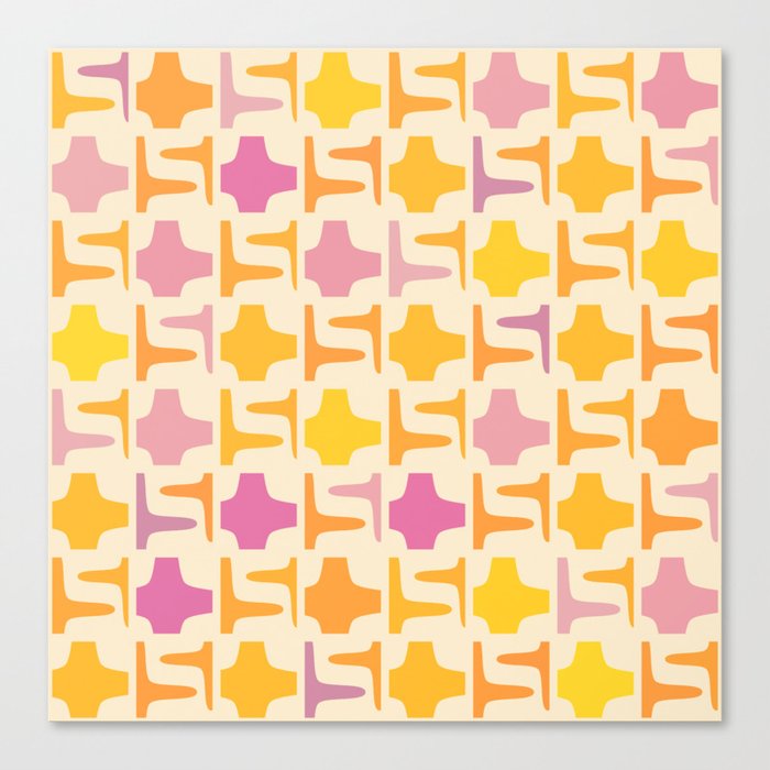 Pink Tangerine Stars Canvas Print