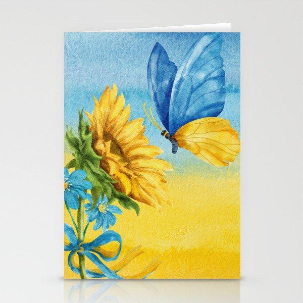 ukrainian sunflower art Stationery Cards