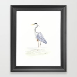 Heron Facing Left Framed Art Print
