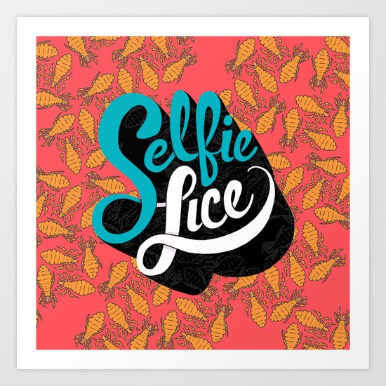 Selfie Lice Art Print
