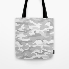 Camouflage Grey And White Tote Bag
