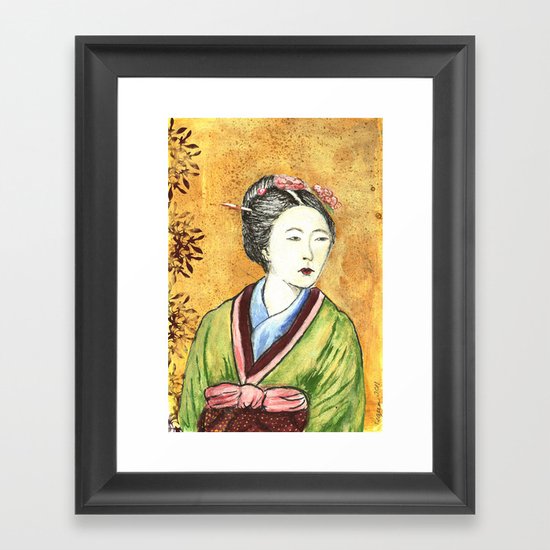 Japanese Woman Framed Art Print