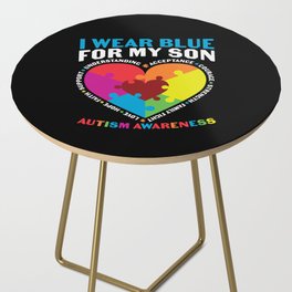 I Wear Blue For My Son Autism Awareness Side Table