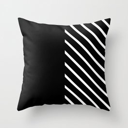 Black & White Vertical Solid & Stripes Throw Pillow